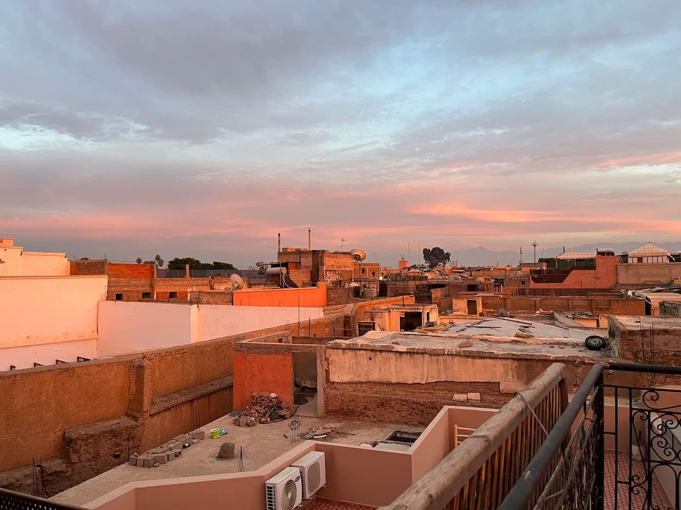 Rooftops of Marrakech at sunset